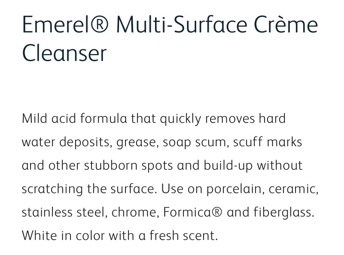 Diversey Emerel Multi-surface Creme Cleanser – 1qt – 94995295