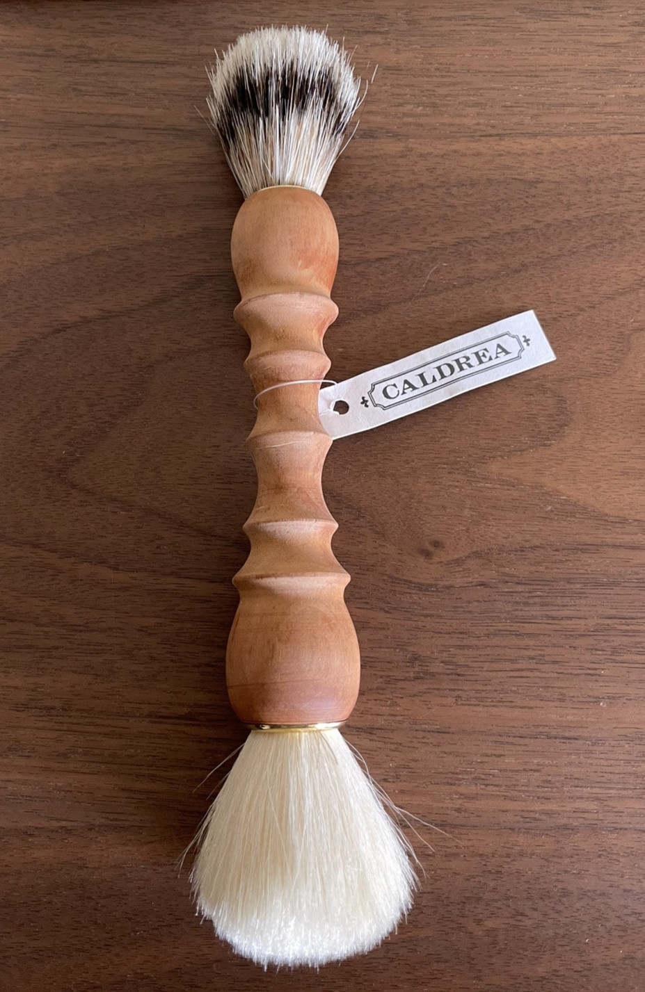 Double Dust Brush Oiled Beechwood Handle Goat Hair & Pig Bristle Brush Caldrea