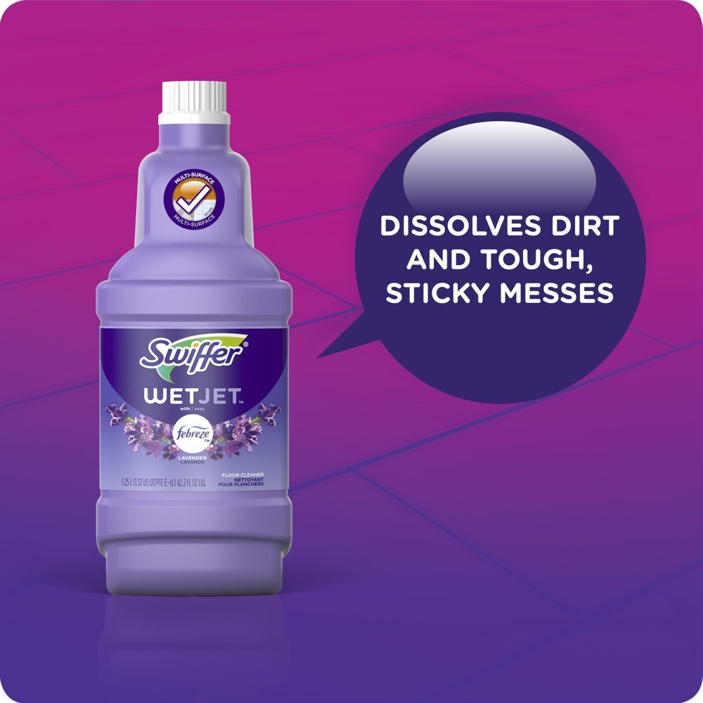2pk Swiffer WetJet Spray Mop Multi-Purpose and Hardwood Liquid Floor 1.25 Liter