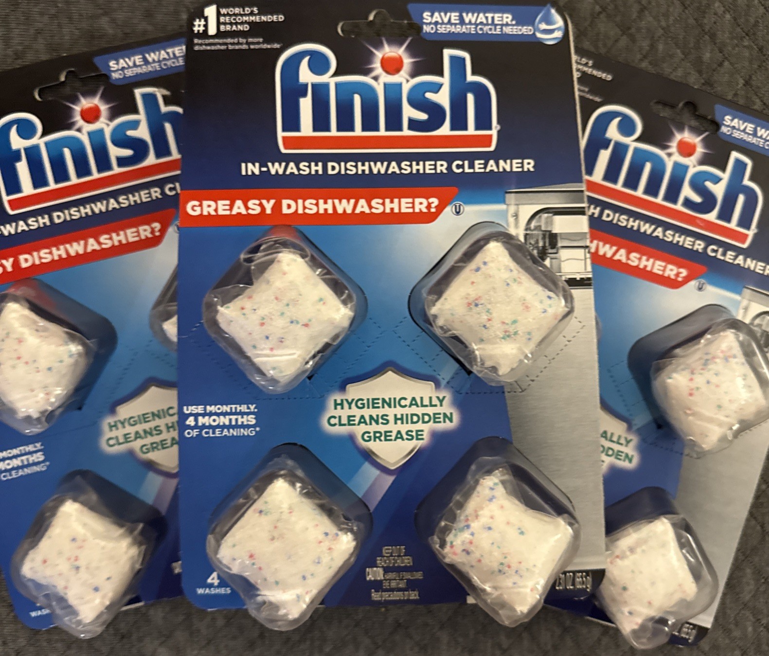Dishwasher Cleaner Treatment FINISH 8 Tablets 2 x 4 Pack Hygienically Cleans NWT