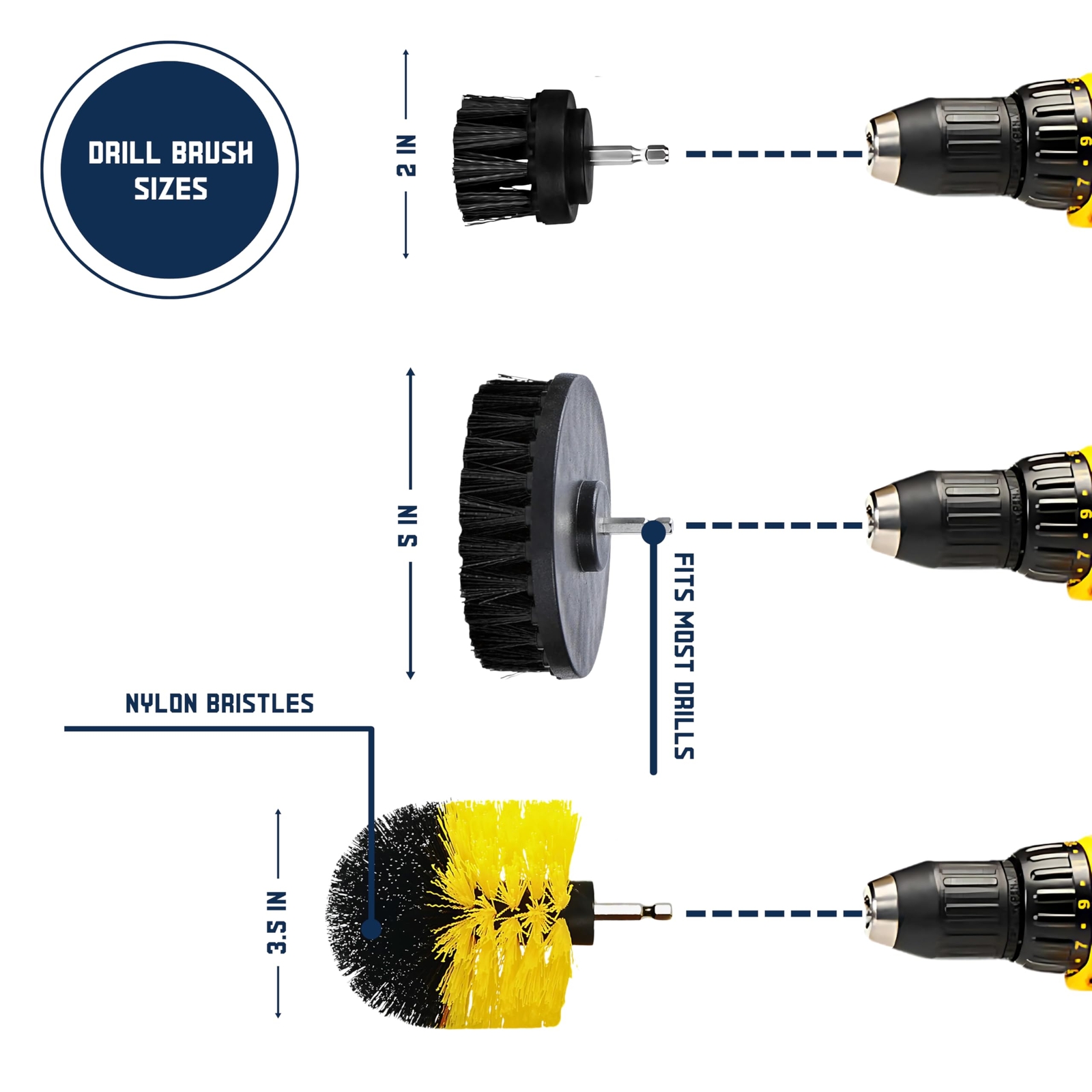 21piece Drill Power Scrubber Attachment Set “ Includes Scrub Pads Sponges And Br