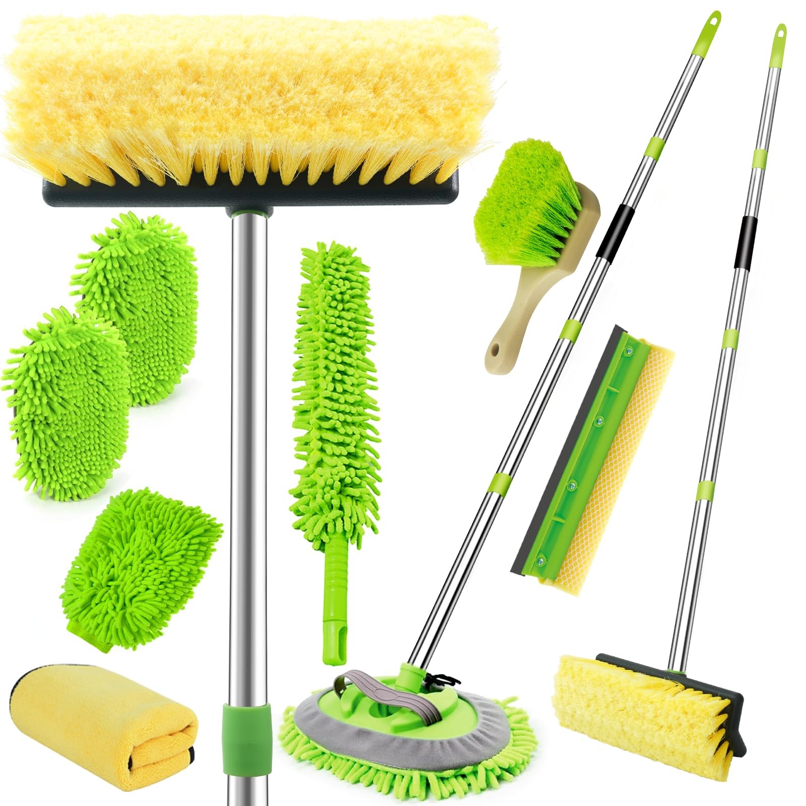 62″ Car Wash Brush with Long Handle, Chenille Microfiber Car Wash Mop Mitt, W…