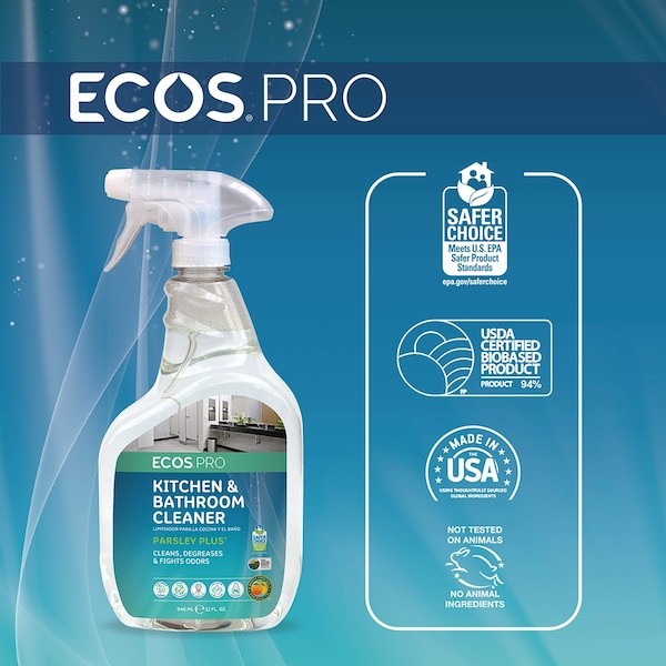 Ecos Pro Pl9746/6 Kitchen And Bathroom Cleaner, Gray, 32 Oz