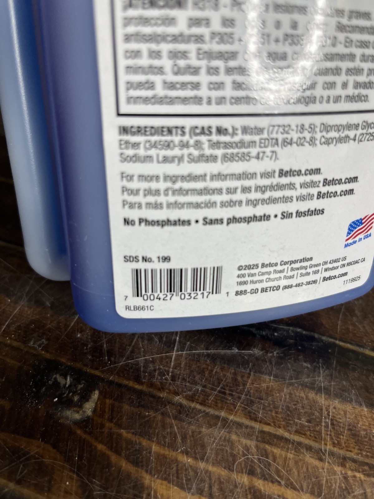 Betco Clear Image Glass Cleaner 199 Concentrated 32 fl oz FastDose Non-Ammoniate