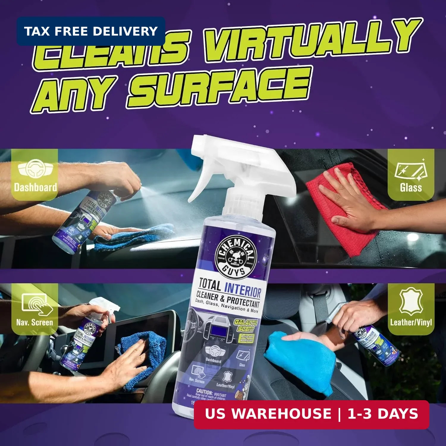 Chemical Guys Total Interior Cleaner & Protectant – (16 oz) All-in-One Car Inter