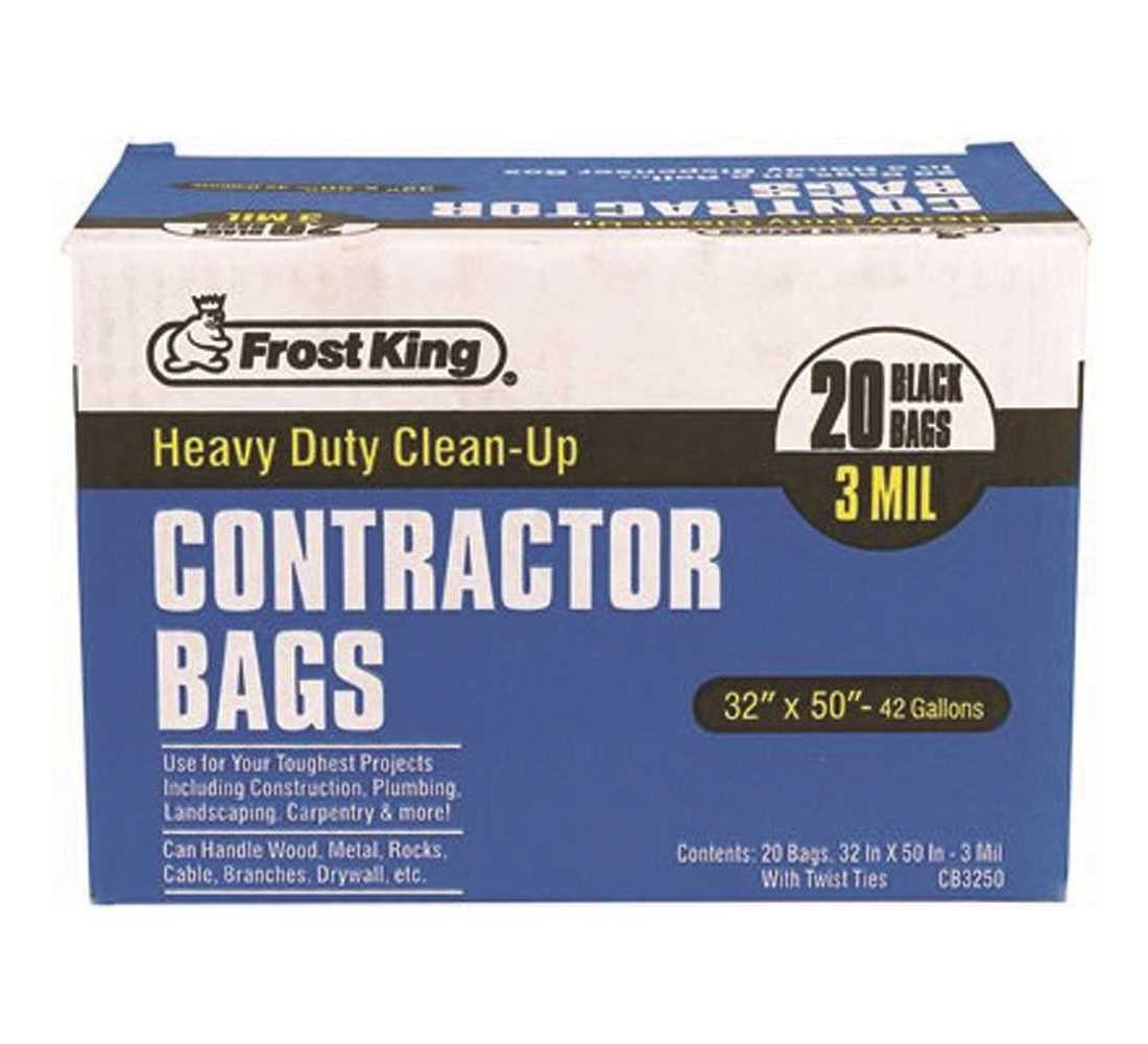 42 Gal. 32 in. x 50 in. Contractor Black Recycling Bags – pack of 20