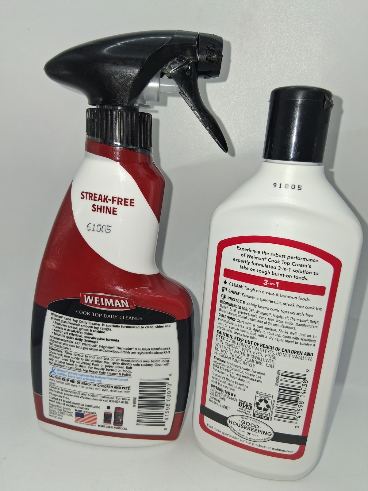 Weiman Cooktop Cleaner 12oz Streak Free Surface Cleaner And Cooktop Cream 10 Oz