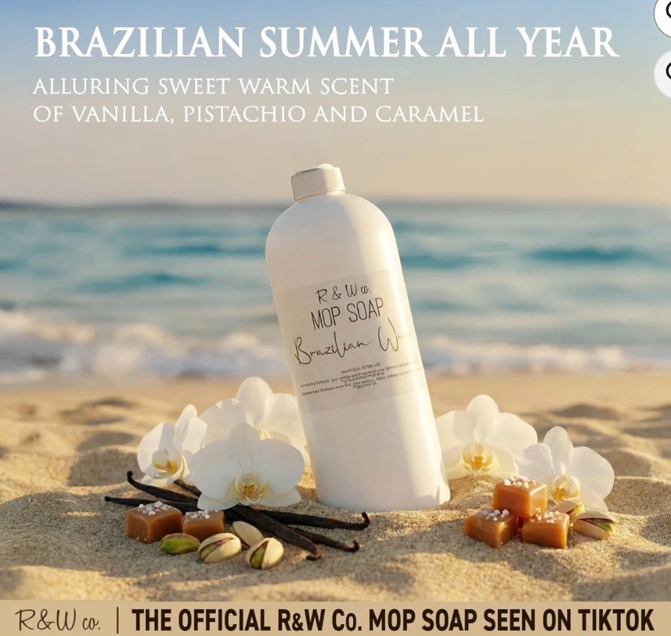 R&W Co. Original 32oz Premium Mop Soap Brazilian Waves Scented