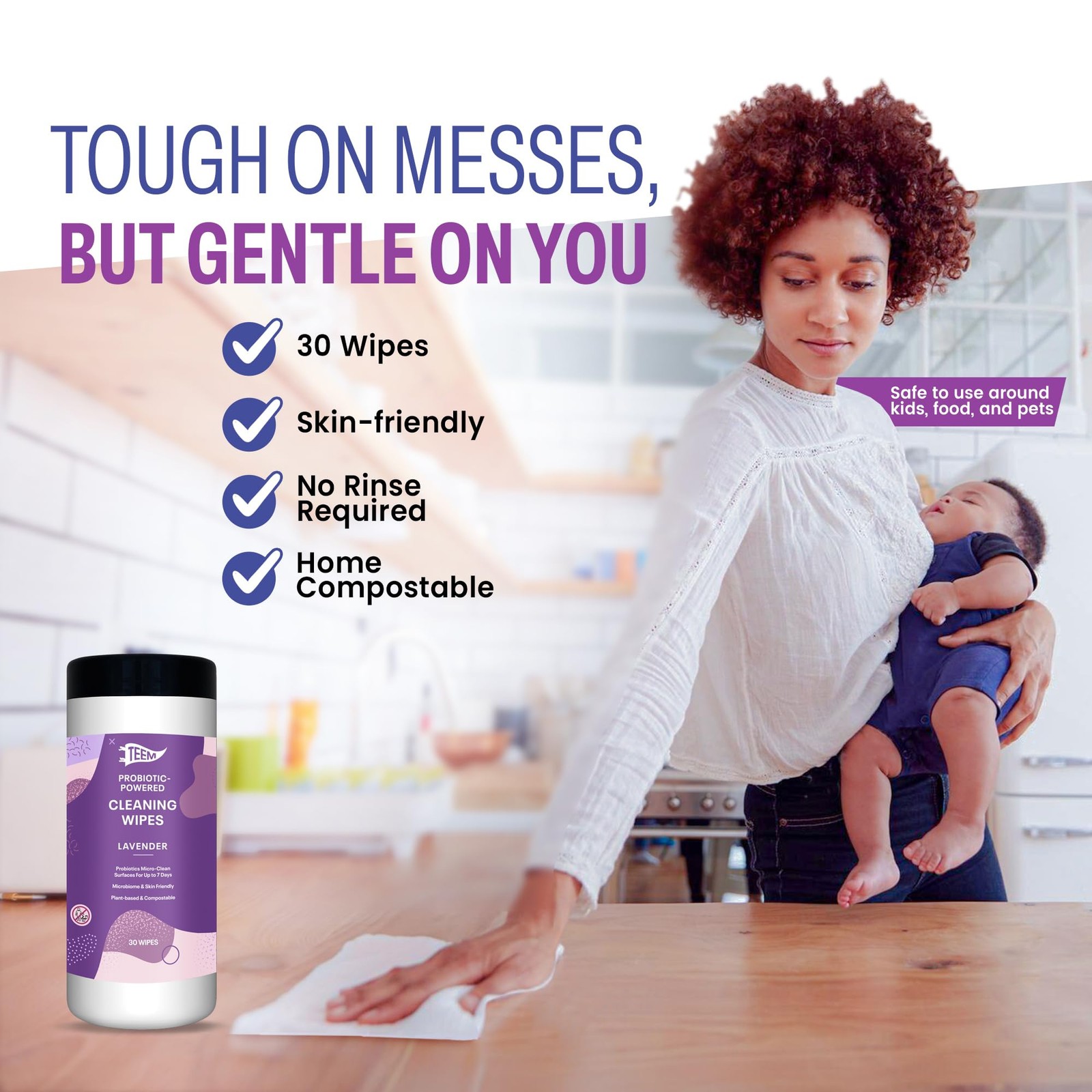 Probiotic Cleaning with Lavender Essential Oil, Microcleans Surfaces for up t…