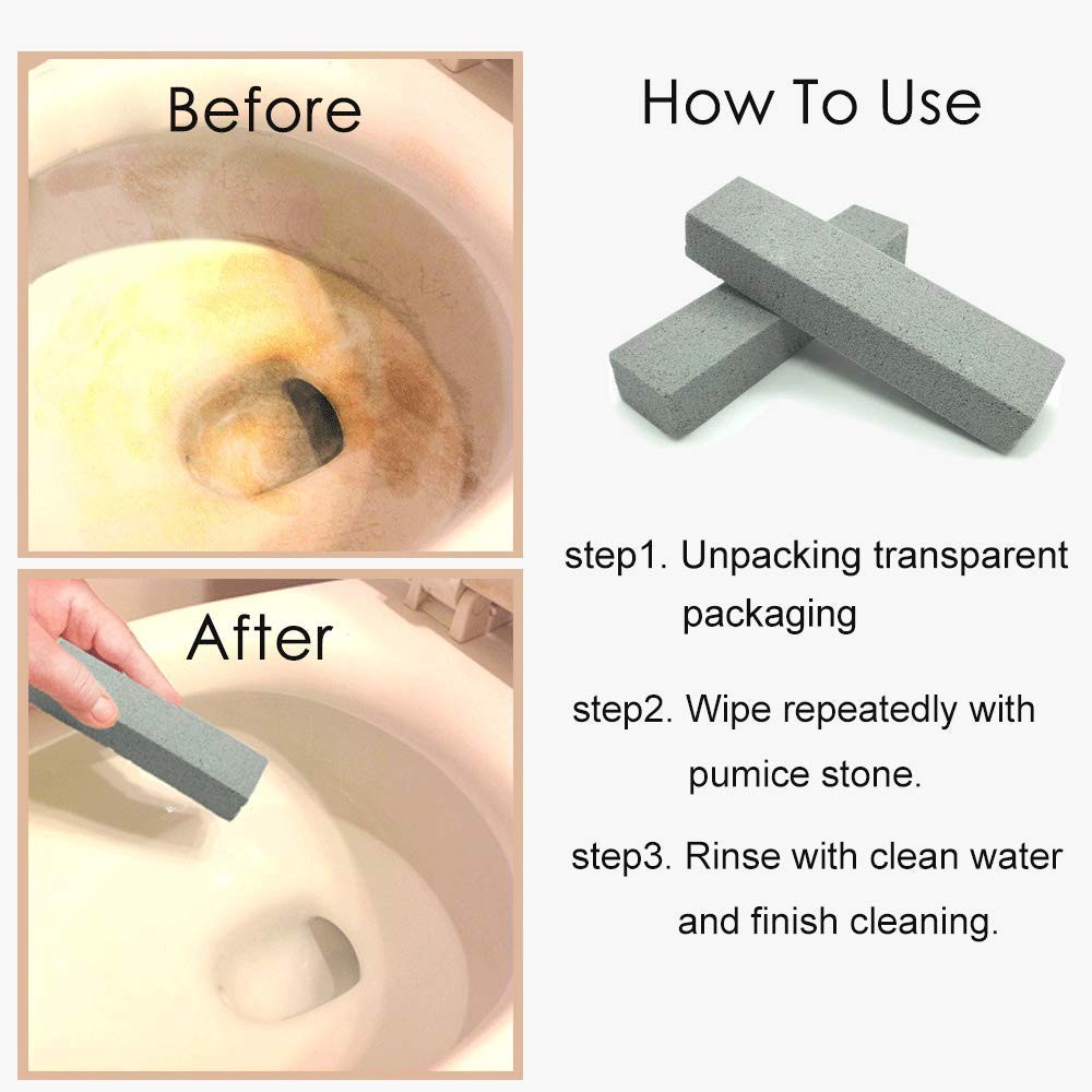 MARYTON Pumice Stone for Toilet Cleaning, Sticks 4 Count (Pack of 1)