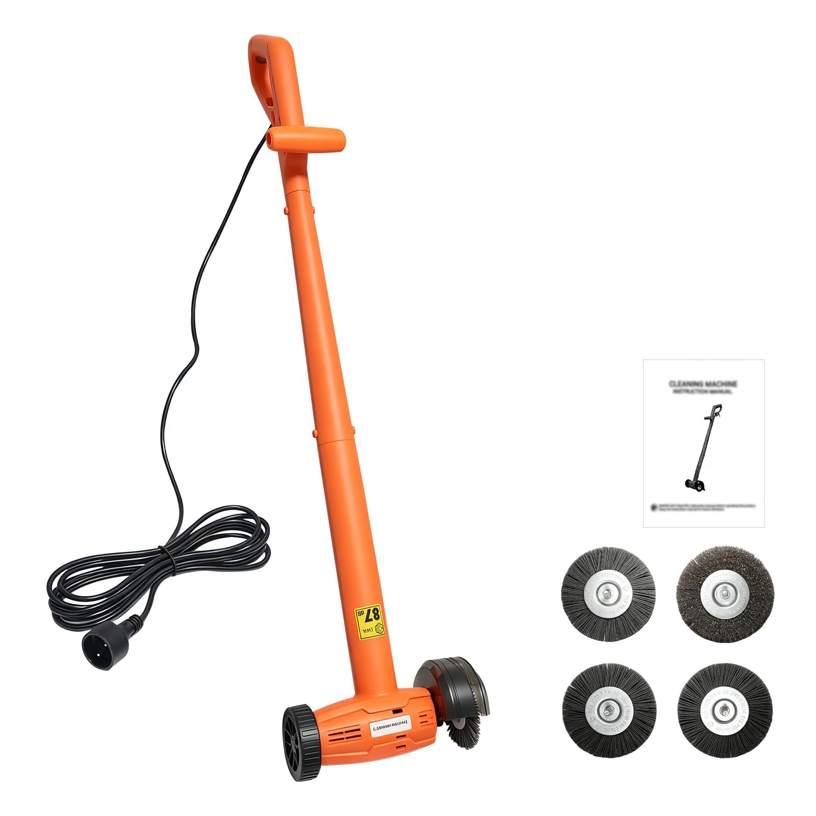 Electric Stand-Up Grout Cleaner 2-in-1 Wire & Hard Brush – Heavy-Duty Floor S…