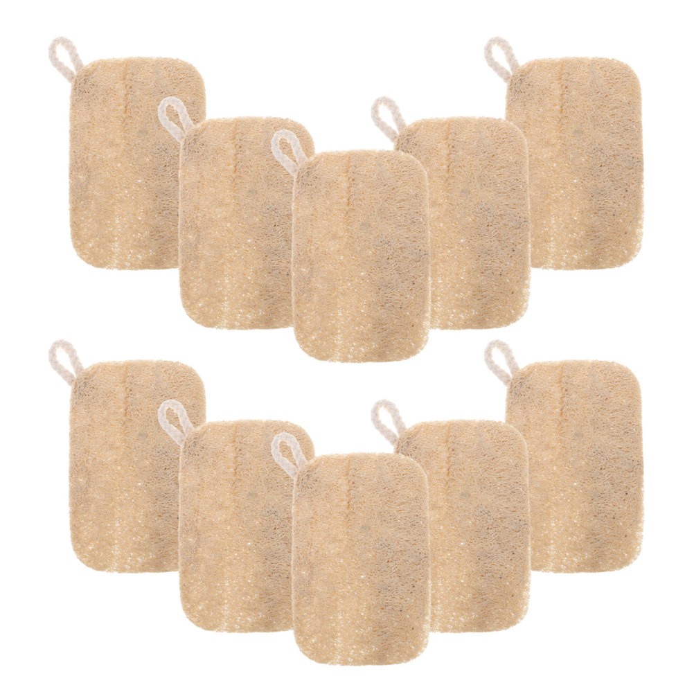 30Pcs Light Yellow Natural Loofah Dish Scrubbing Pads Reusable Kitchen Sponges