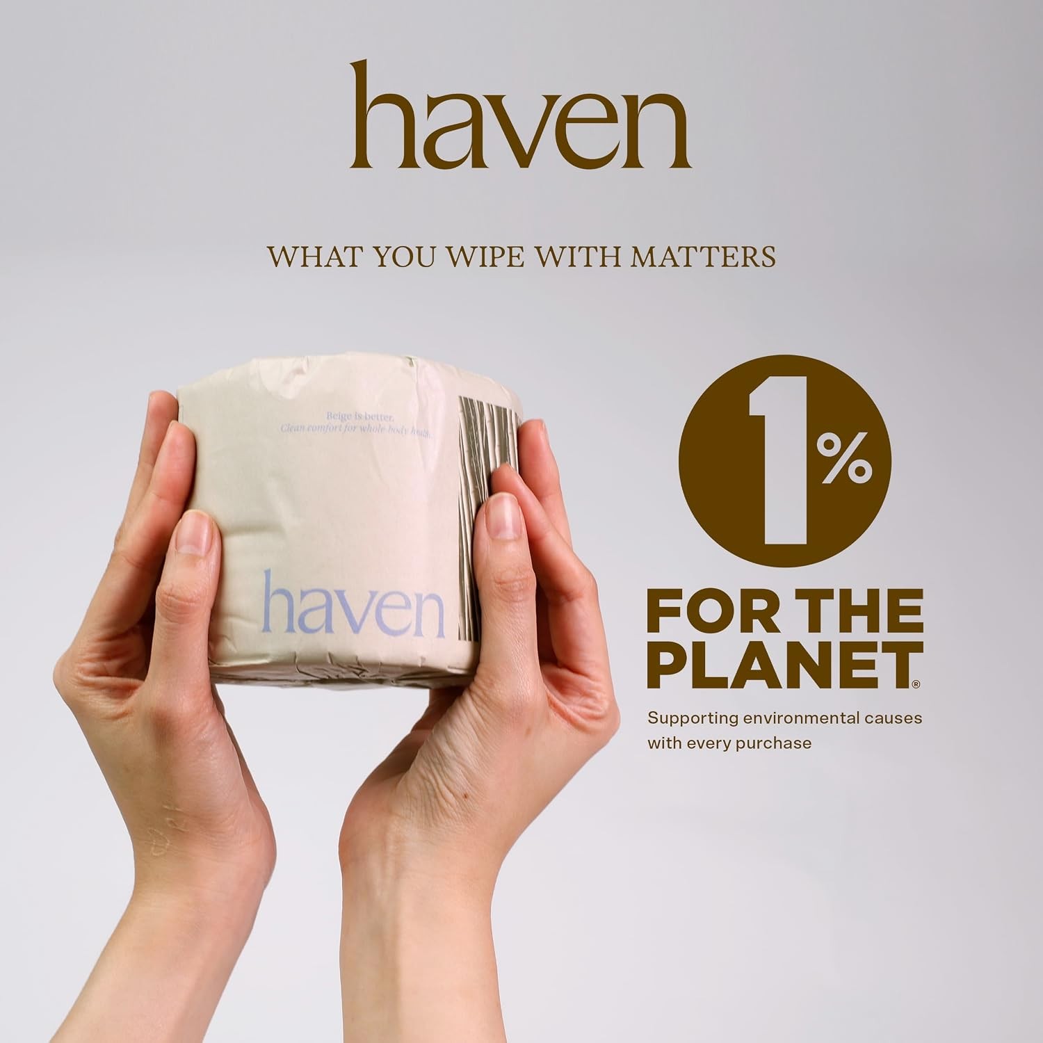 Haven Unbleached Bamboo Toilet Paper with Plastic Free Packaging, 3-Ply, 24 Ro