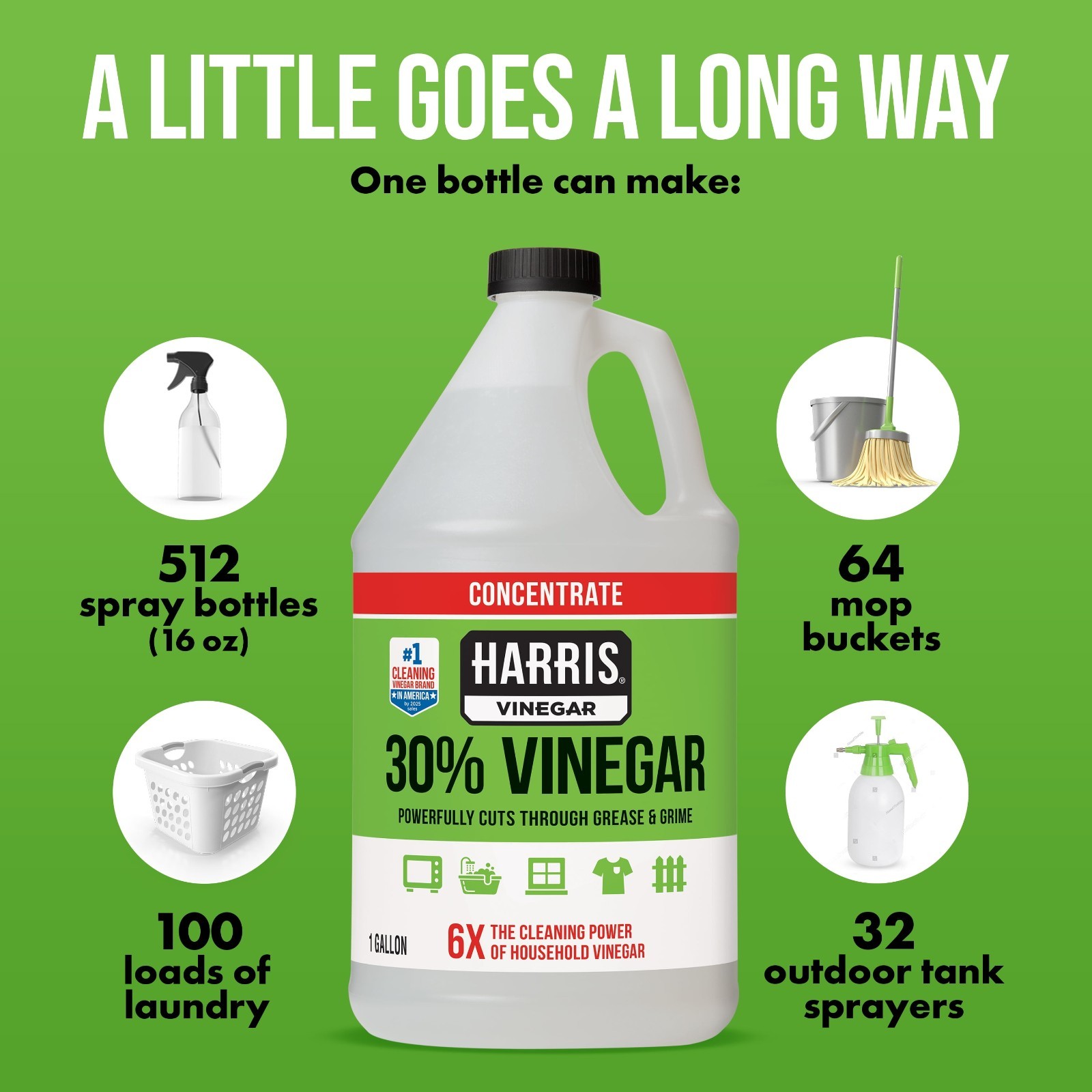 2 Pack Harris 30% Vinegar Concentrate 1 Gallon Industrial Strength All Purpose