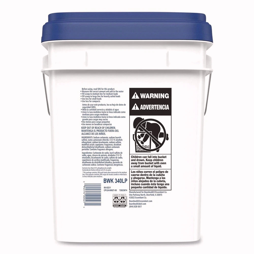 Boardwalk 340LP 18 lb Pail Low Foam Powder Laundry Detergent – Crisp Clean New