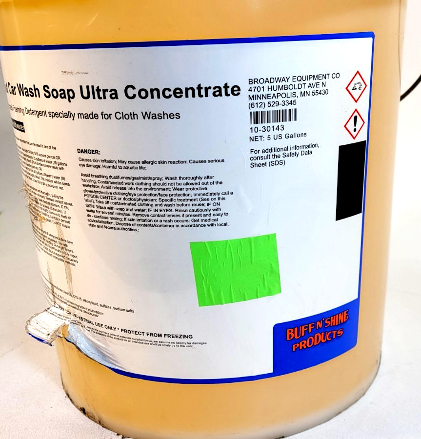 Liquid Car Wash Soap Ultra Concentrate 5 Gallon Commercial Foaming Detergent Buf