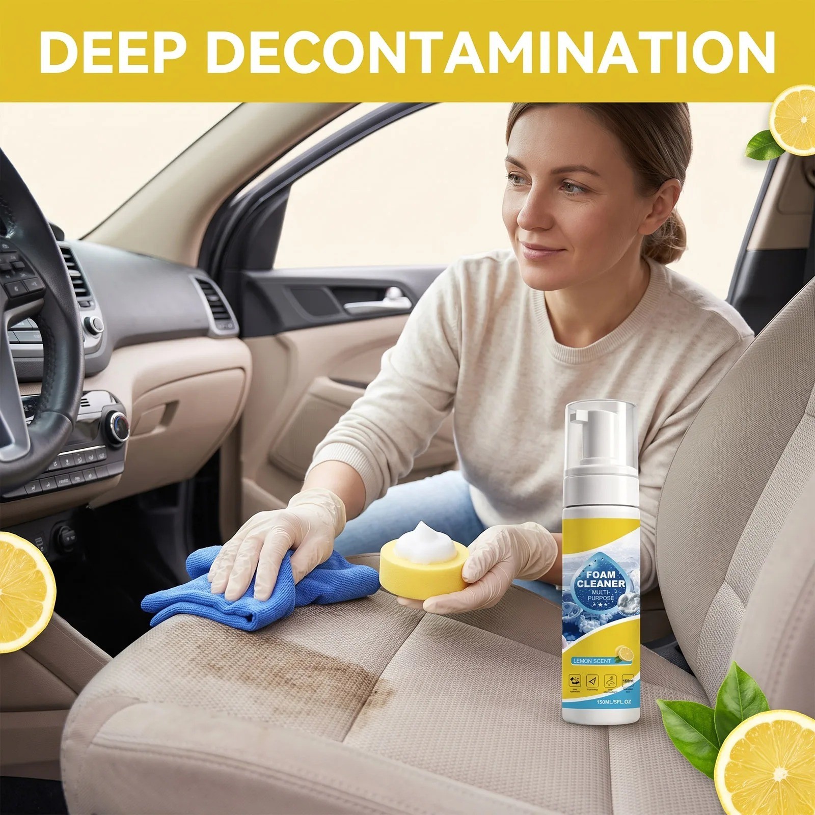4-in-1 Multi-Enzyme Foam Cleaner, Deep Cleaning Spray for Car Kitchen Bathroom