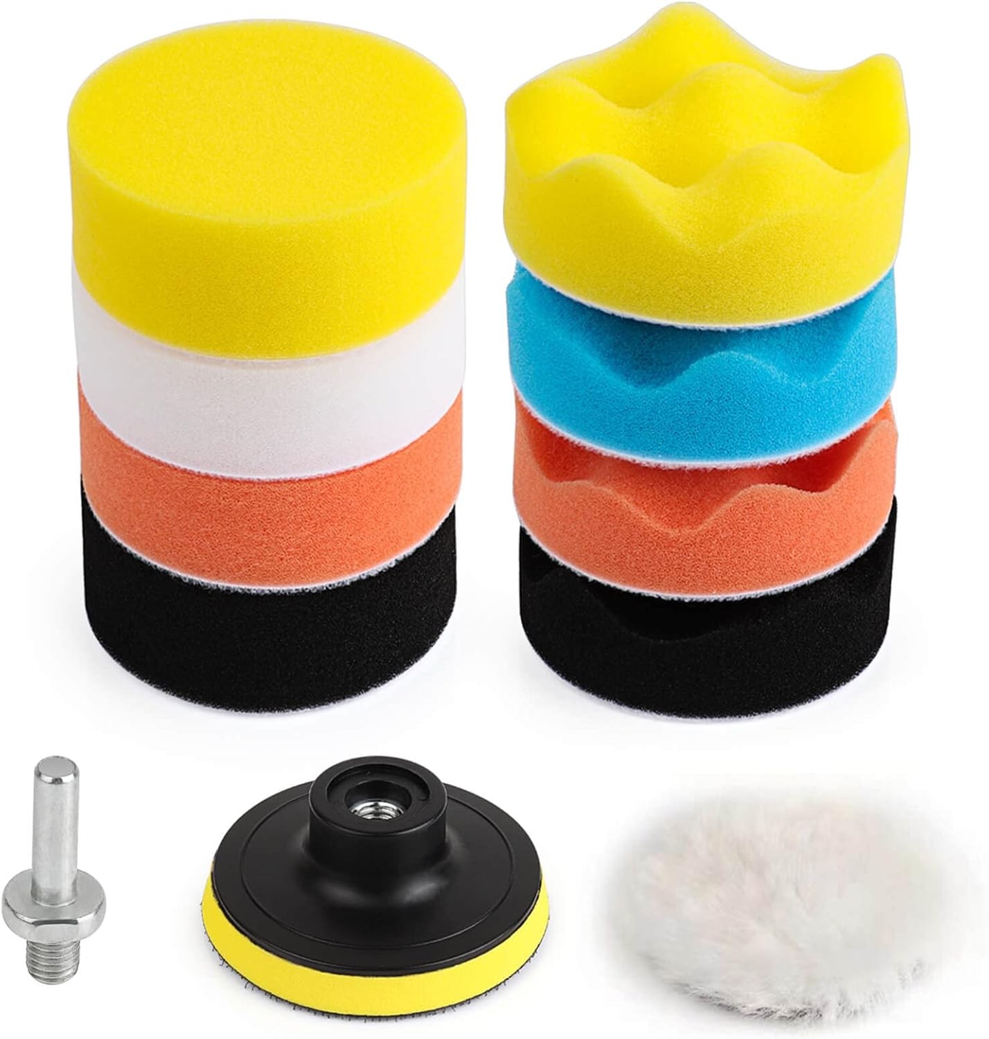 3 Inch Drill Buffing Pad, 11 Pcs Car Foam Polishing Pads Kit, Drill Buffer