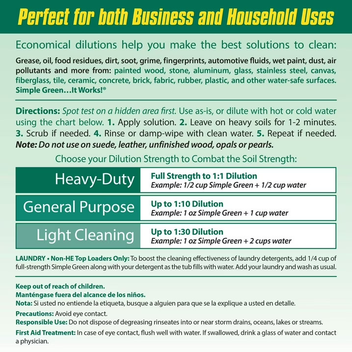 Simple Green All-Purpose Cleaner, 172 fl. oz., Spray Bottle + Refill Free Ship