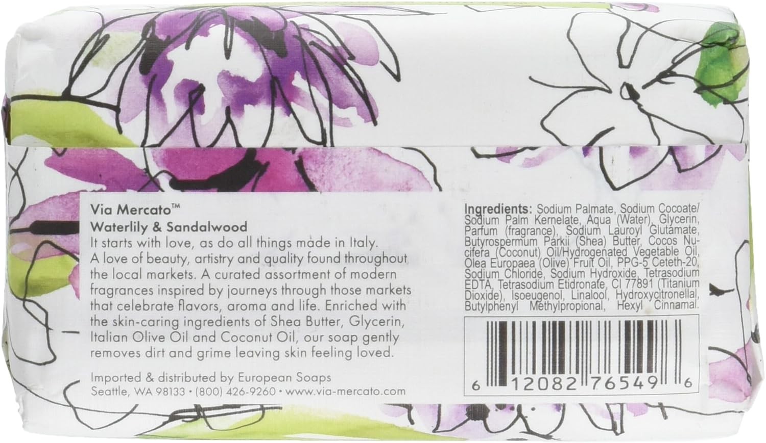 Italian Soap Bar (200 g), No. 5 – Waterlily & Sandalwood