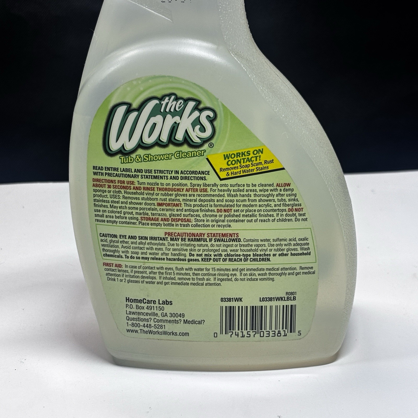 The Works Tub & Shower Cleaner Spray 32 oz 1 Bottle Discontinued NOS