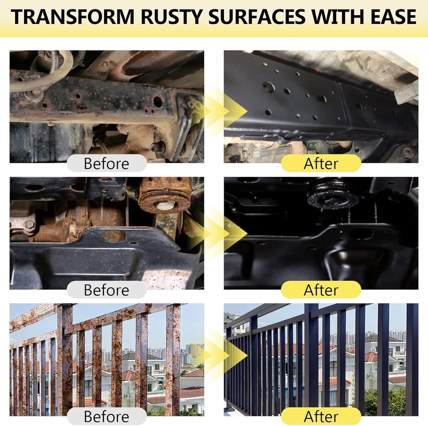 2in1 Rust Converter & Metal Primer, 35 Floz Black Rust Inhibitor Paint for Metal