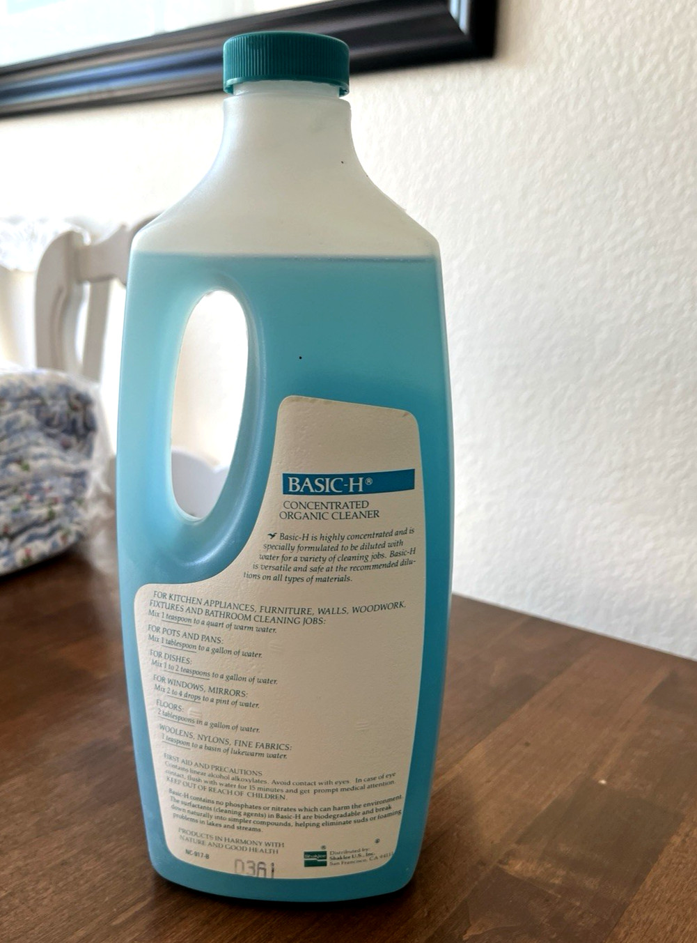 Vintage Shaklee Basic H Cleaner 32oz Concentrated Organic Cleaner 90% Full