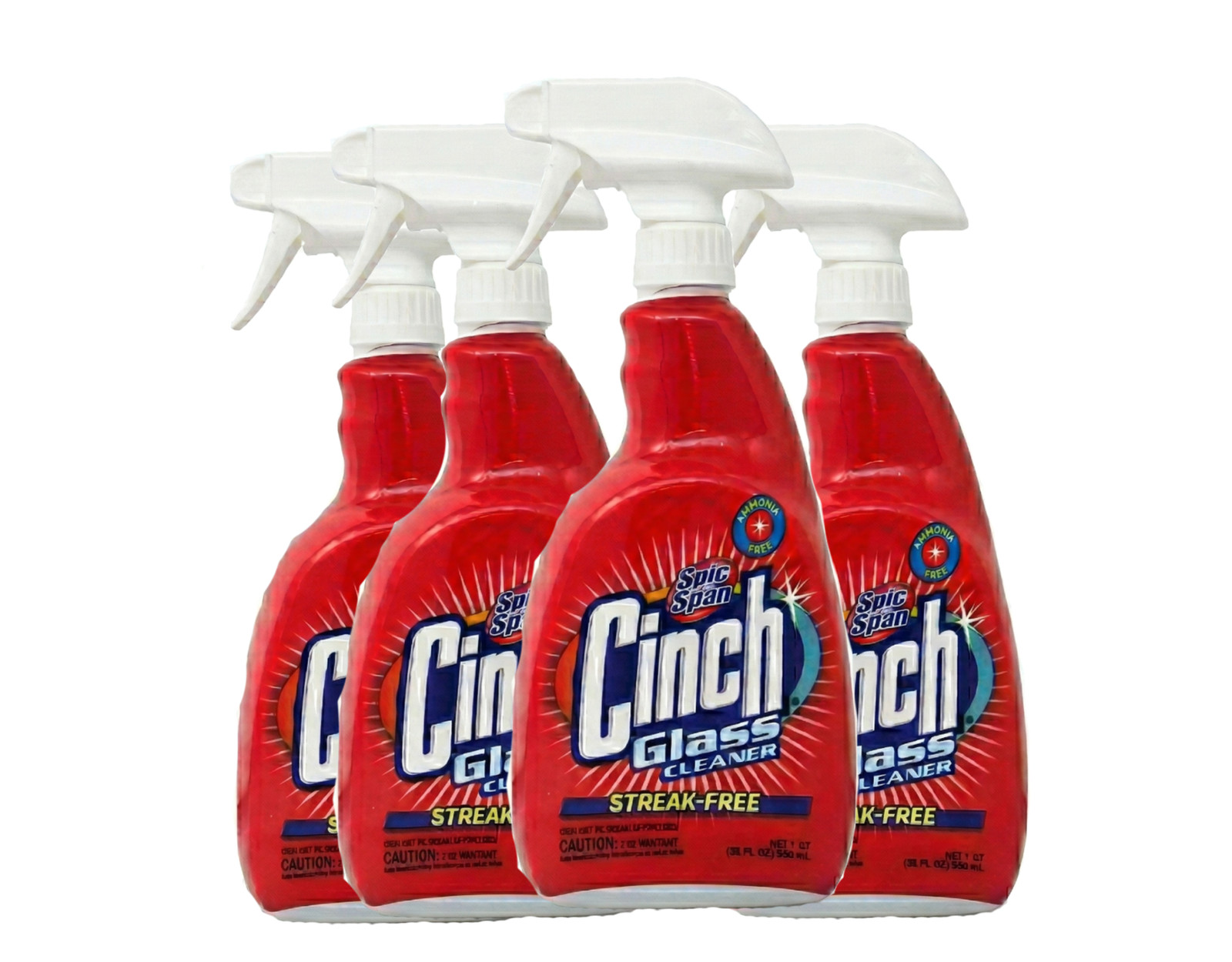 Spic and Span Cinch Glass Cleaner 32 oz Streak 4 Pack