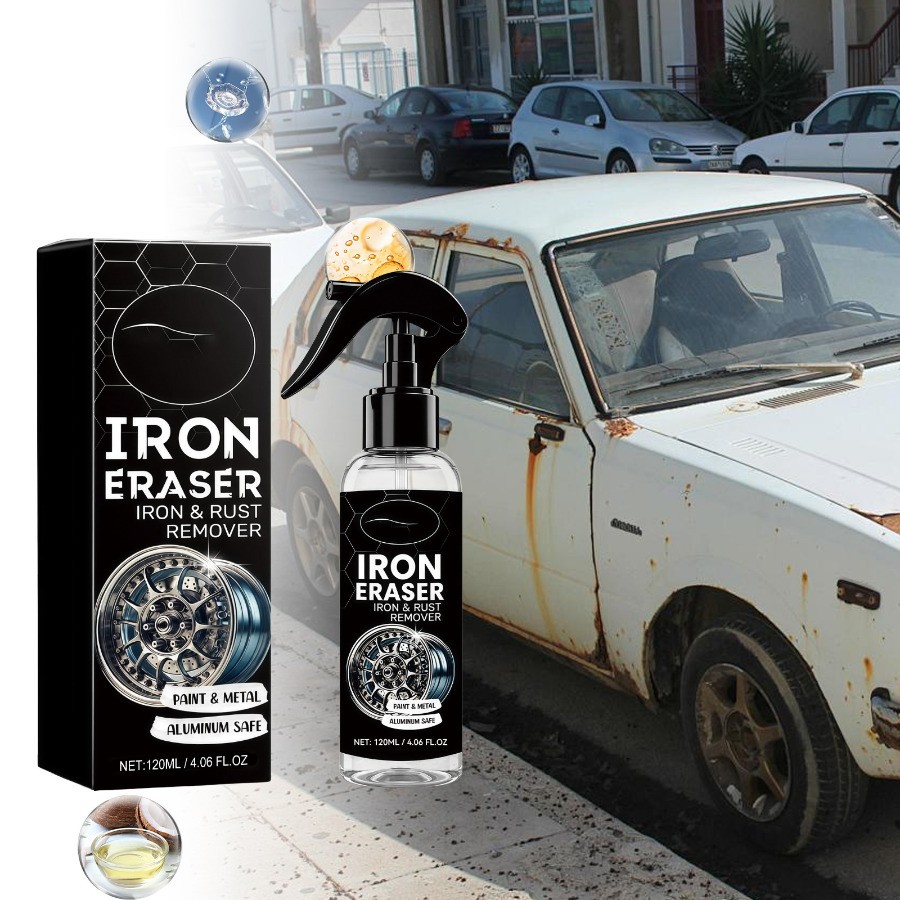 2x Iron Eraser Rust Remover Spray, Car Wheel Paint Brake Dust Fast Cleaner 120ml