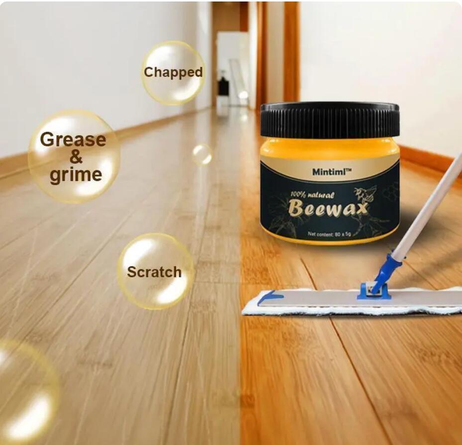 Beeswax Polish Conditioner for Wood Furniture Restorer Wood Wax with Sponges