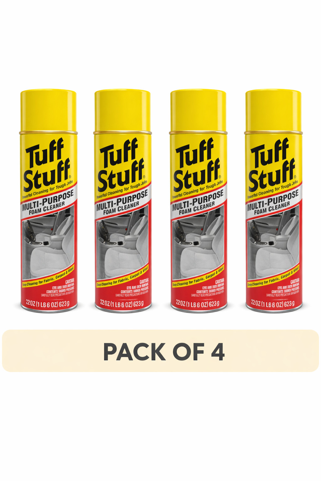 (4 Pack) Tuff Stuff Multi Purpose Foam Cleaner 22 oz – Car Detailing Upholstery