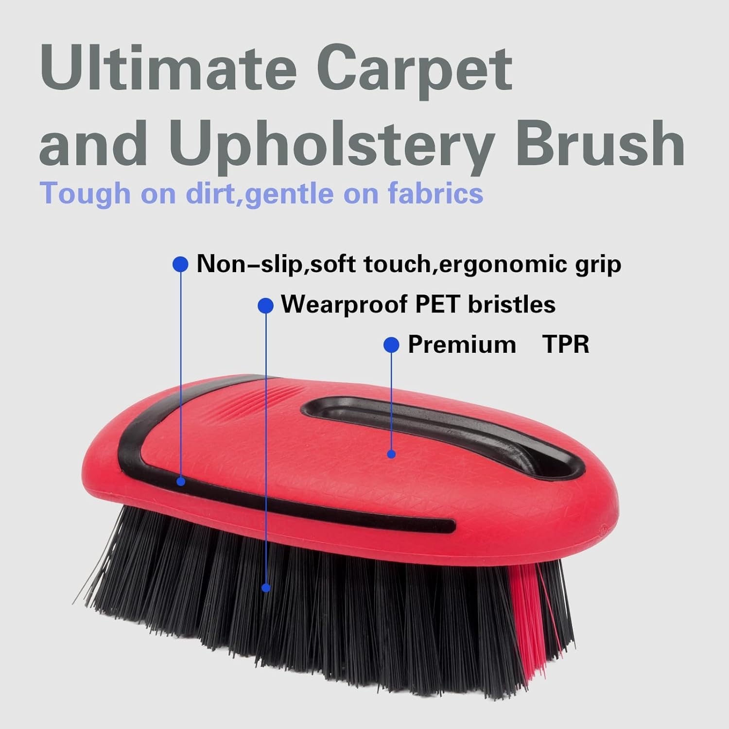 Compact Carpet Brush with Medium Firmness – Ideal for Upholstery & Vehicles