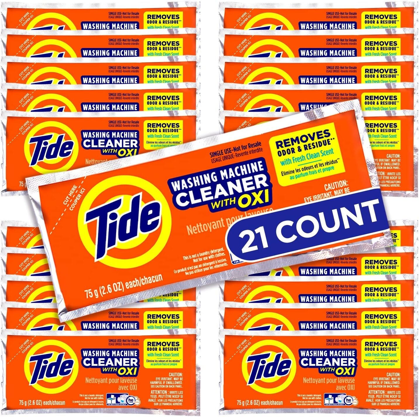 Washing Machine Cleaner by Tide, Washer Machine Cleaner with Oxi 21 Count Fresh