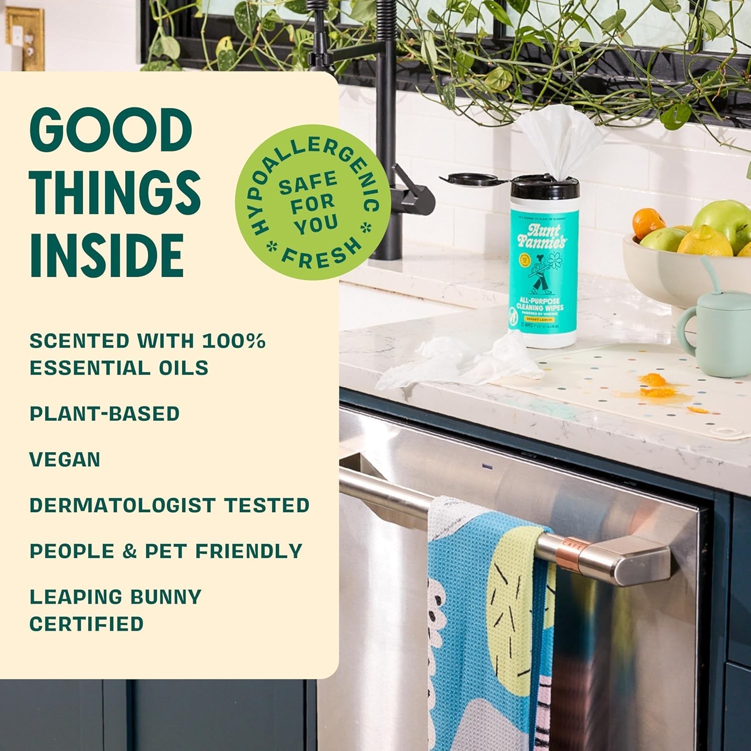 Eucalyptus-Scented Biodegradable Vinegar Wipes – 35 Sheets for Natural Cleaning