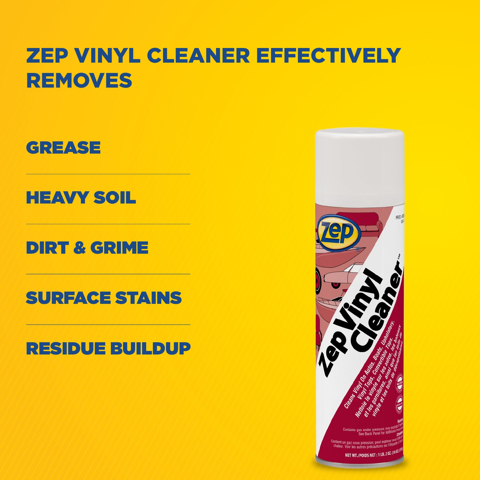 Zep Multi-Use Foaming Vinyl Cleaner – 20 oz (Case of 12) 23401 – Just Spray and