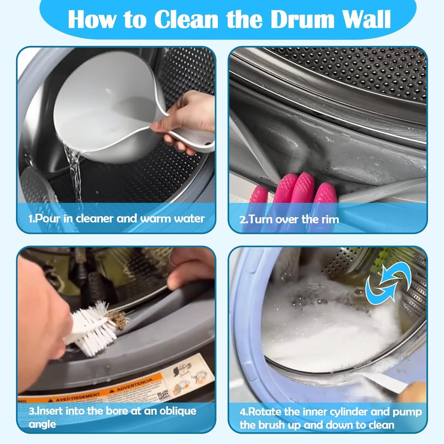 Washing Machine Cleaning Brush Kits,Front Load Washer Cleaner Tools Accessories-