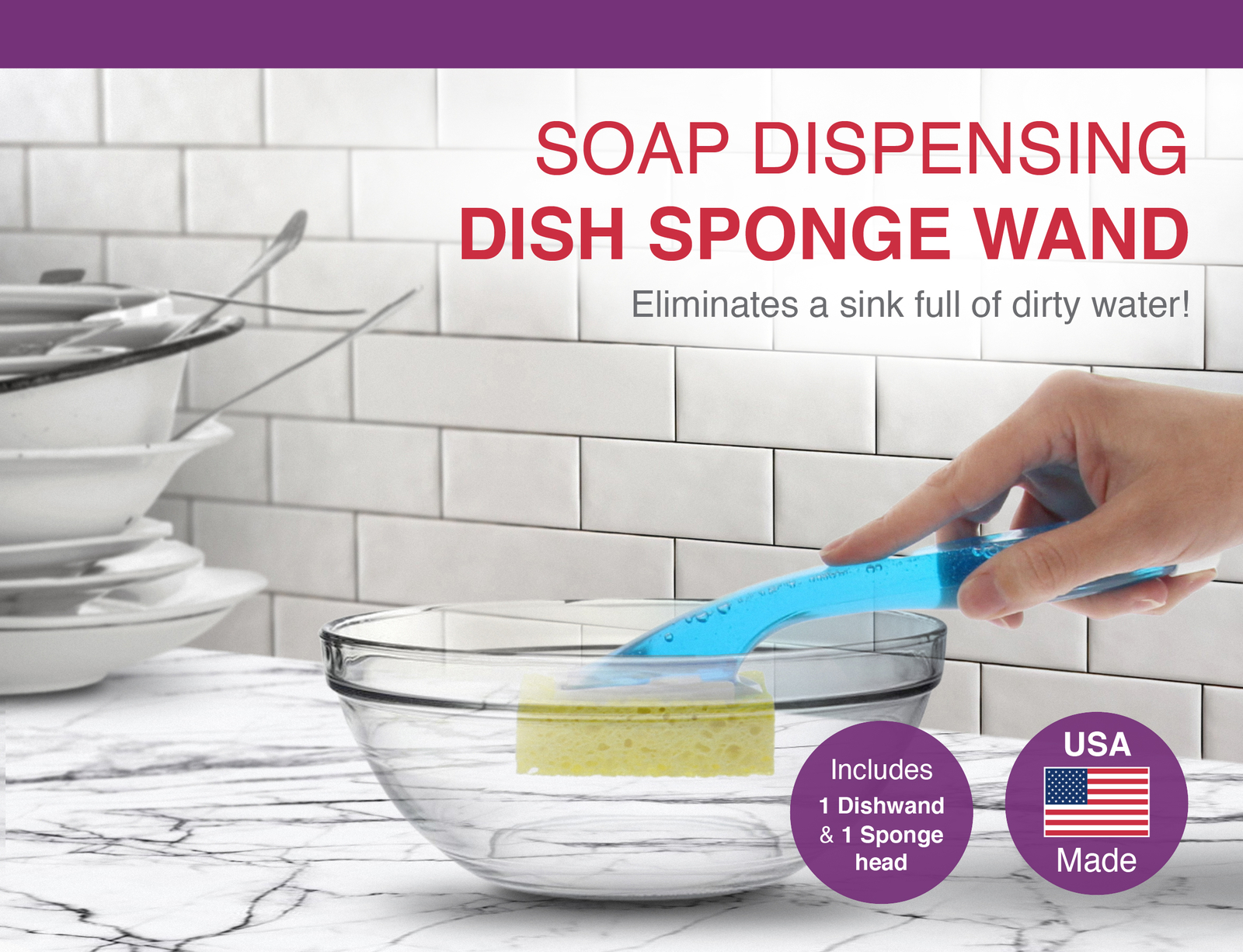 Arrow Liquid Detergent Dishwasher Sponge and Handle