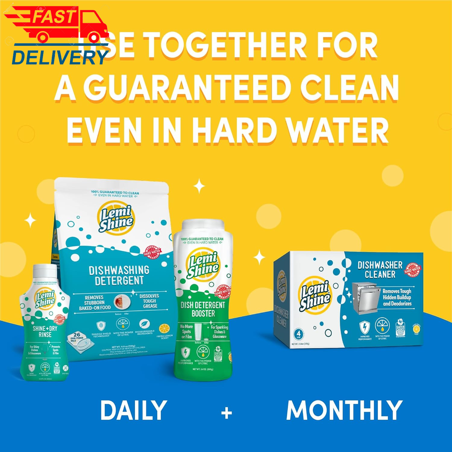 Natural Dish Detergent Booster – Hard Water Stain Remover, 24 Oz (2 Pack) 💪