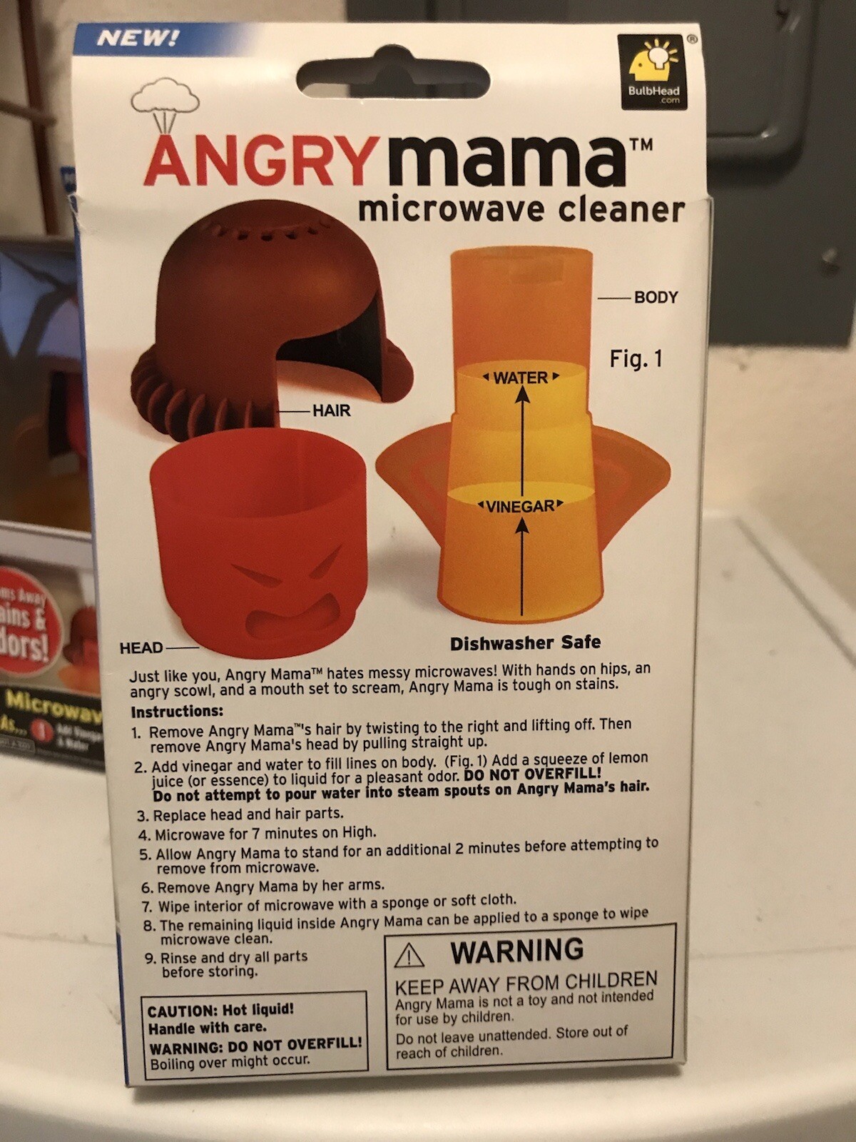Angry Mama Microwave Cleaner Steam Cleaning Gadget NIB