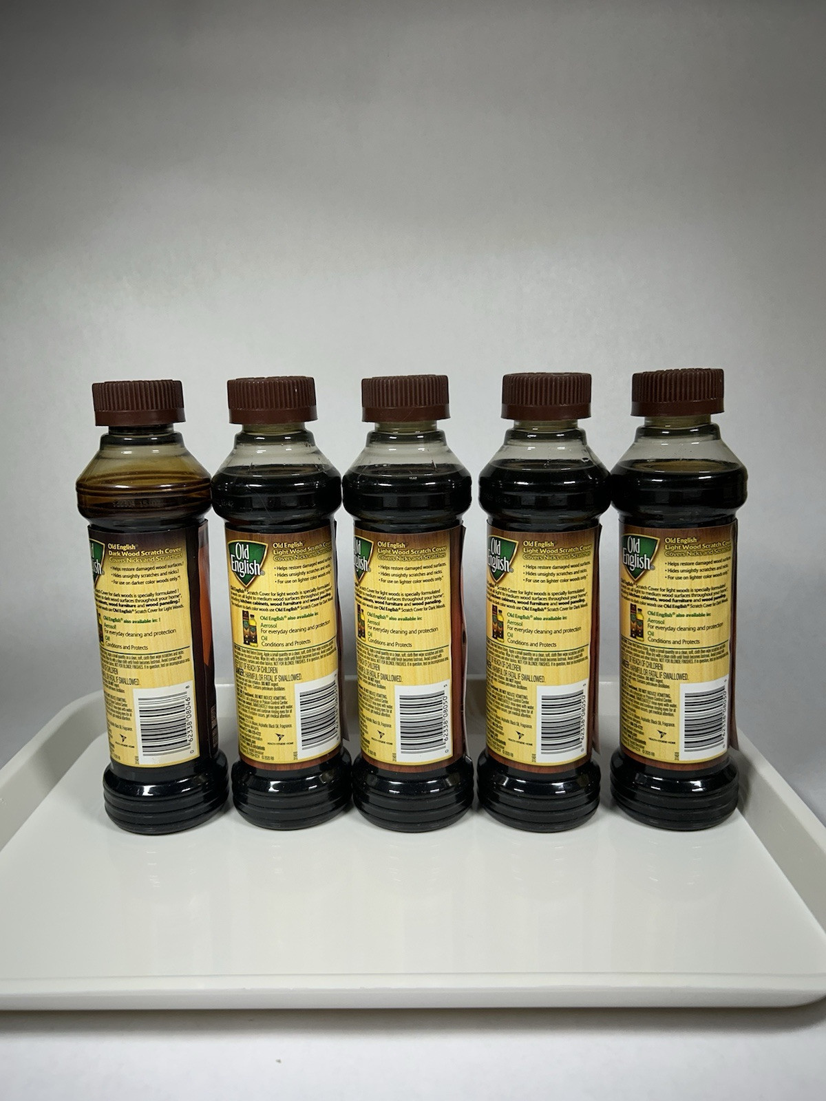 (5) Old English Scratch Cover Light Wood Polish ~ 4 New 8 oz per Bottle