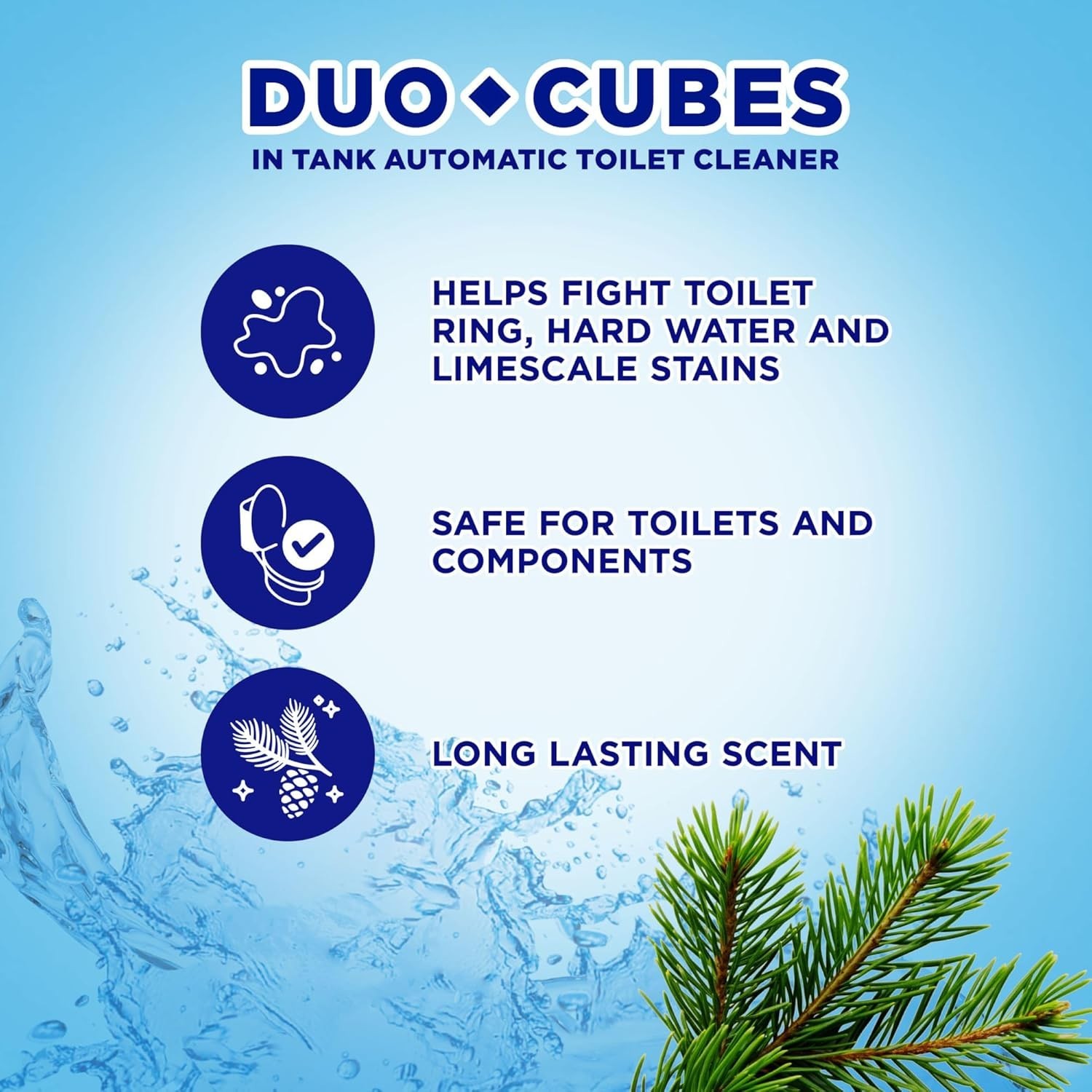 Alpine Fresh In-Tank Toilet Cleaner Duo-Cubes – Safe for Septic Systems, 4 Count