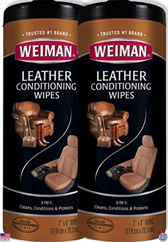 Leather Cleaning Wipes 2 Pack – UV Protection for Furniture, Car Seats & Shoes