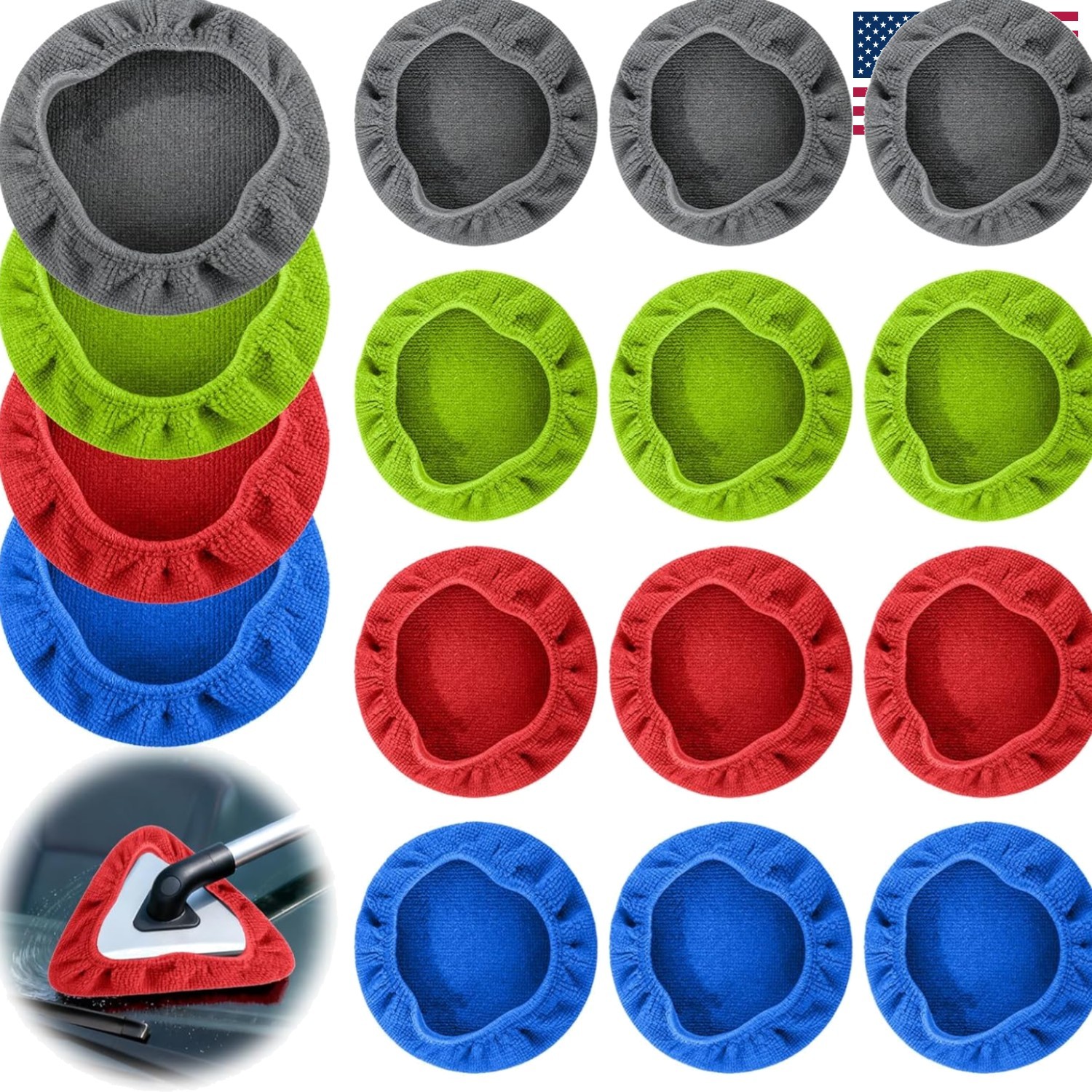 16-Pcs Microfiber Windshield Cleaning Pads – Eco-Friendly Car Care Kit