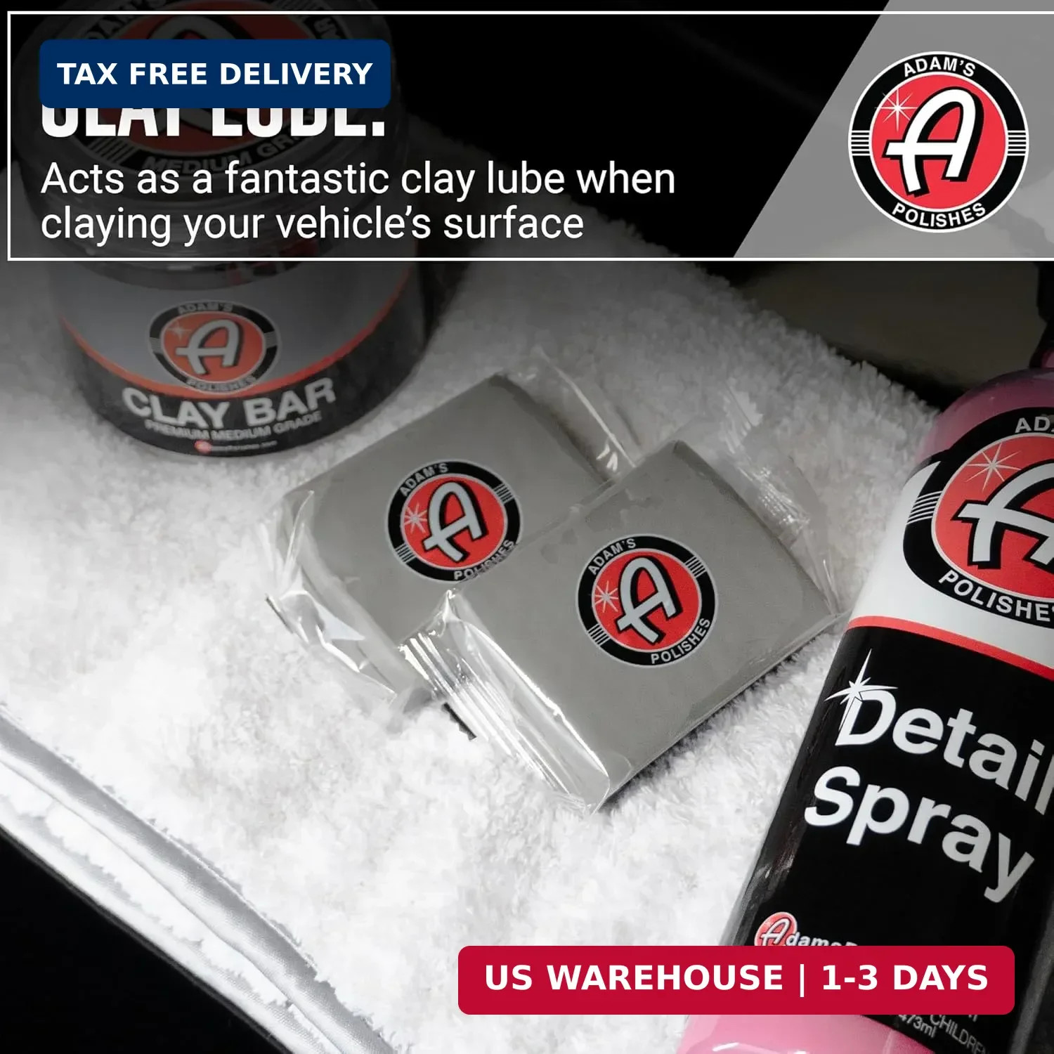 Adam’s Detail Spray (16 fl. oz) – Quick Waterless Car Detailer | Polisher Clay B