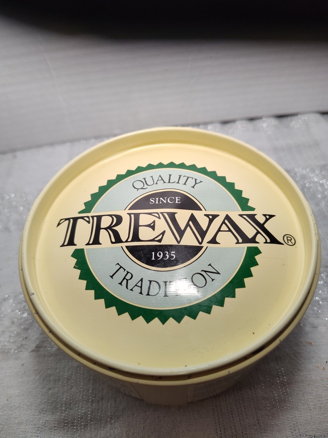 Used Original Trewax Clear Paste Wax Polish 12.35 Oz Can 70% Remaining