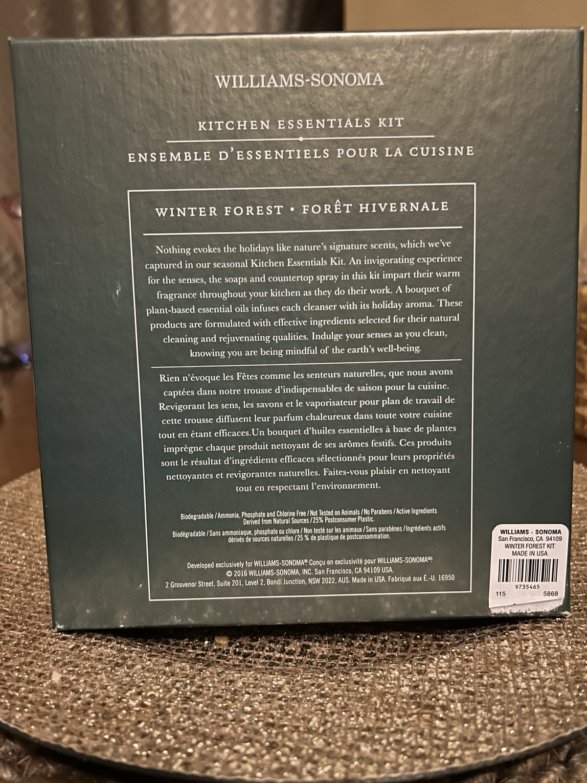 Williams-Sonoma 3 Piece Winter Forest Kitchen Essential Kit