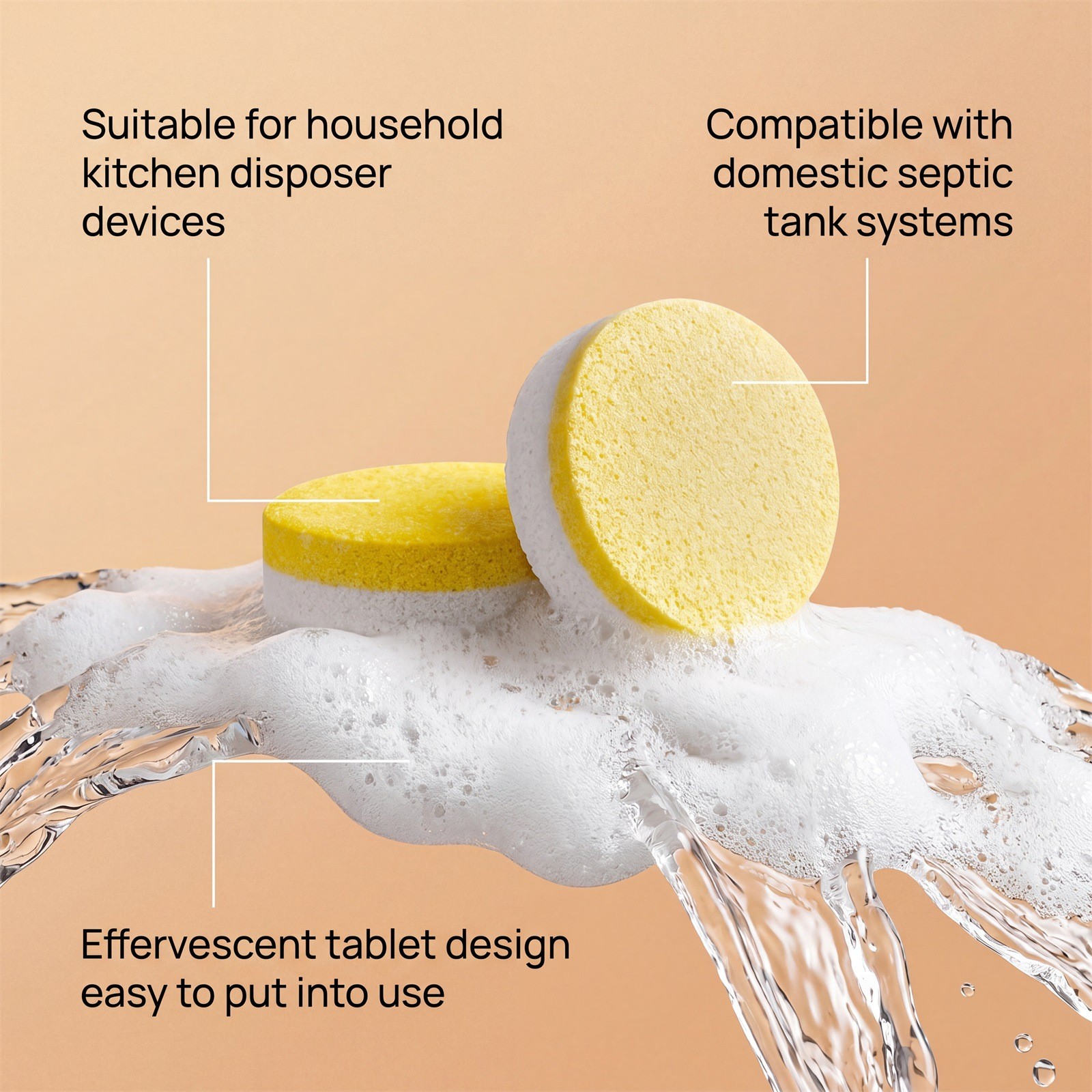 12~60 Pieces Powerful Sink & Disposal Cleaner Tablets Garbage Disposal Cleaner