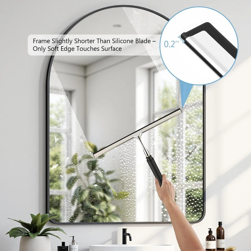 Squeegee for Shower Glass with Long Handle – Extends 13″ to 48″, Includes 2 T…