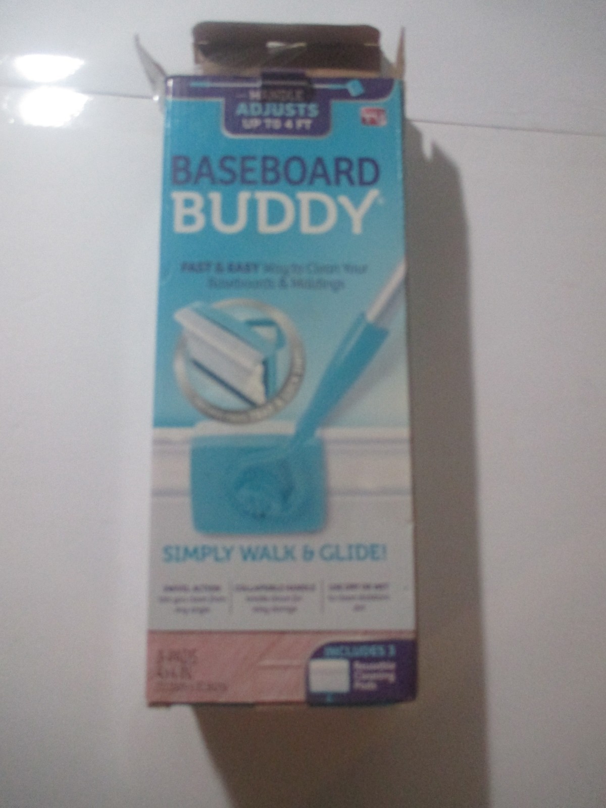 NIB Baseboard Buddy | Lightweight Home Cleaning Buddy, 4 Ft Handle Wet or dry