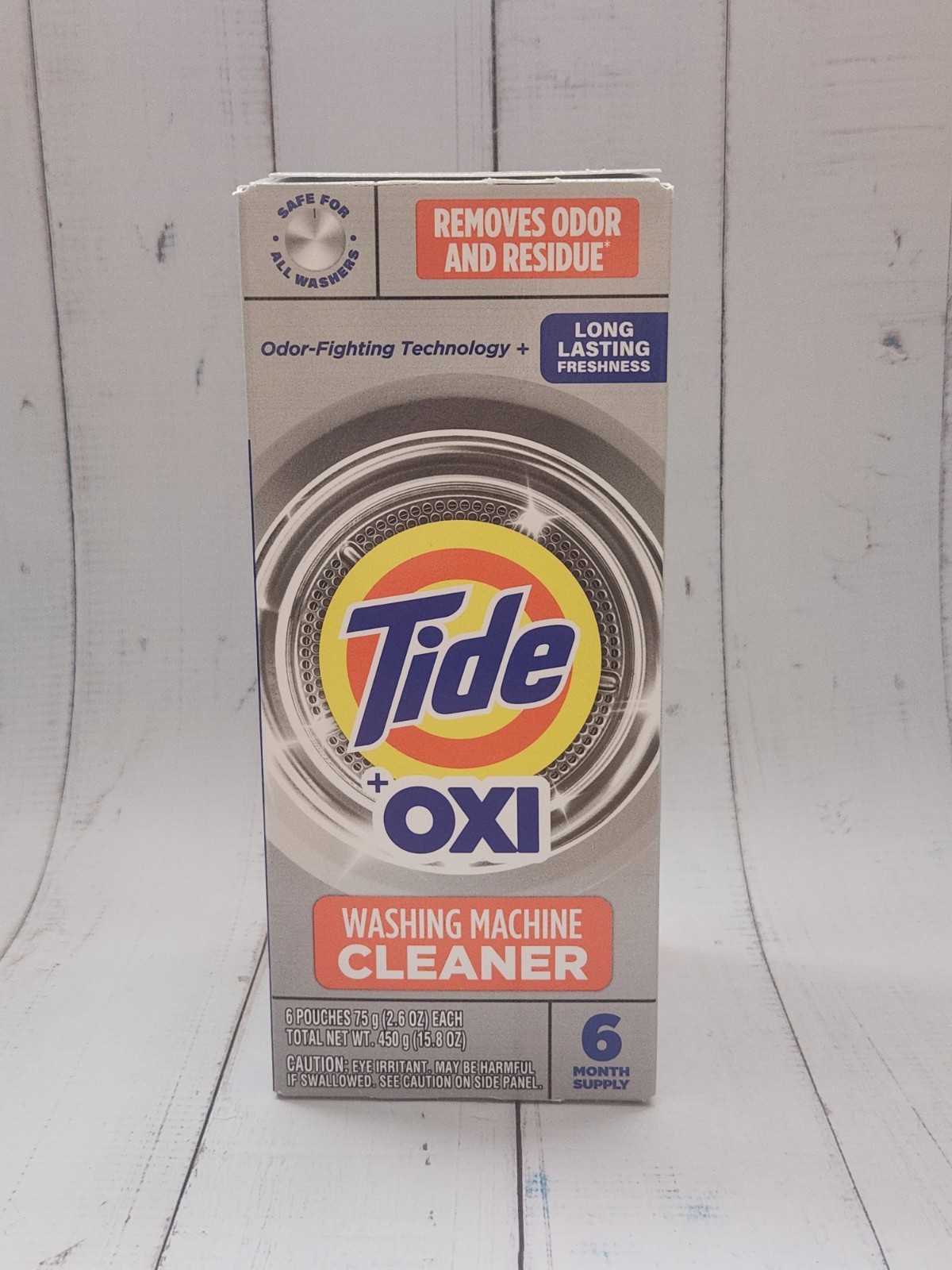 Tide Oxi Washing Machine Cleaner, 6 Pouches Total 15.8 oz, 6 Month Supply